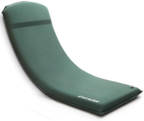 INVOKER 3.15" Self Inflating Camping Sleeping Pad, Ultra-Thick Elasticity Foam Fast Inflating 4-Season Insulated Durable Camping Mat Air Mattress with Pillow, for Tent, Car, Camping, Traveling, Green