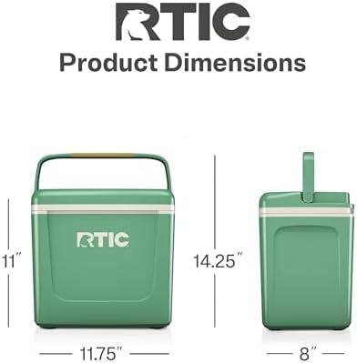 RTIC 8 QT Road Trip Personal Cooler, Small, Compact, Insulated, Portable Ice Chest Box for Food, Drink, Beverage, Beach, Camping, Picnic, Fishing, Boat, 12-Can Capacity
