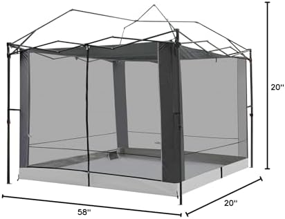 Canopy Universal Mosquito Netting Tent, Converts 10'x10' Canopy Gazebo into Camping Inner Tent, Screen House Camping Cube with Full PE Floors for Patio, Outdoor, Garden and Backyard.(Black)