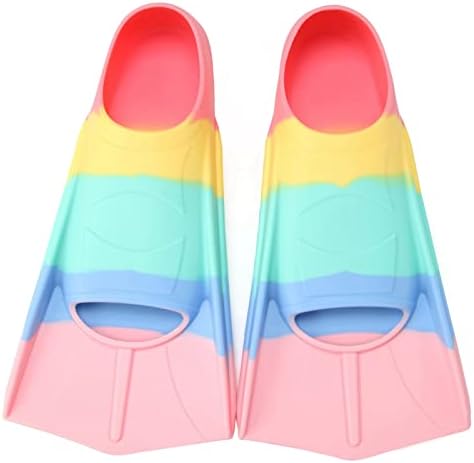 Kids Swim Fins,Short Kids Fins Youth Swimming Flippers for Lap Swimming Training for Children Girls Boys Beginners