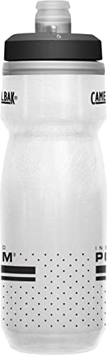 CamelBak Podium Chill Insulated Bike Water Bottle - Easy Squeeze Bottle - Fits Most Bike Cages - 21oz, White/Black