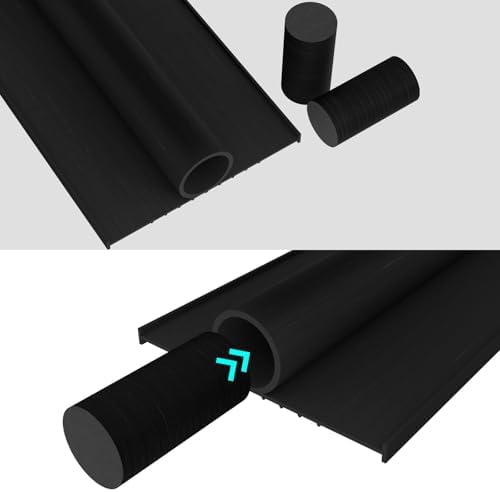 Garage Door Seals Bottom Rubber Weather Stripping Kit Replacement, U+O Ring Weatherproof Threshold Buffering Sealing Rubber, 1/4 Inch T Ends, 4 Inch Width (20 Ft)
