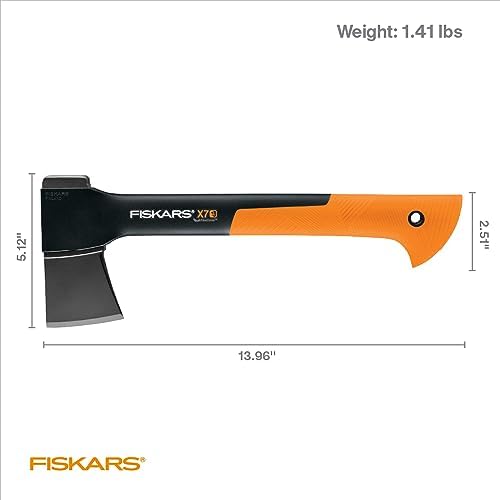 Fiskars X7 Hatchet Lightweight Wood Splitter for Small to Medium Size Kindling with Proprietary Blade and Shock-Absorbing FiberComp Handle, Lawn and Garden Tool, 14 inch, 1.5 pounds