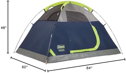 Coleman Sundome Camping Tent with Rainfly, 2/3/4/6 Person Tent Sets Up in 10 Mins, Weatherproof Shelter for Camping, Festivals, Backyard, Sleepovers, & More