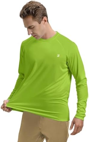 Roadbox Mens UPF 50+ UV Sun Protection Shirts Outdoor Long Sleeve SPF Rash Guard for Fishing Hiking Swimming Running