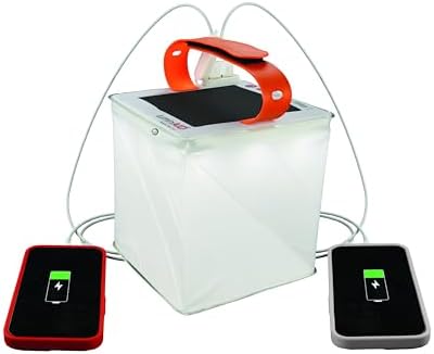 LuminAID Survivor Solar Lantern with Dual Phone Charger - Inflatable LED Lamp for Camping, Hiking and Travel - Emergency Light for Power Outages, Hurricane, Survival Kits