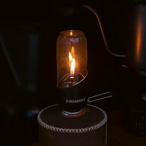 Fire-Maple Orange Camping Lantern Glass, Steel & Aluminum | Propane or Isobutane Fuel Canister Beautiful Lights | NO Mantles Needed | Propane Lanterns for Camping, Emergency Essential