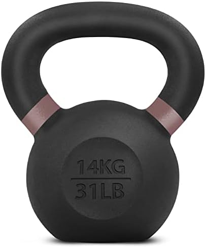 Yes4All Powder Coated Cast Iron Kettlebell Strength Training Kettlebells Weight Set for Full Body Workout, Home Gym