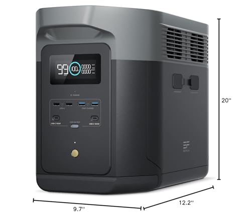 EF ECOFLOW Portable Power Station DELTA 2 Max, 2400W LFP Solar Generator, Full Charge in 1 Hr, 2048Wh Solar Powered Generator for Home Backup(Solar Panel Optional)