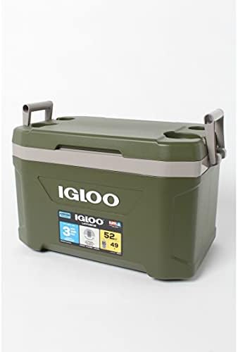 Igloo 60367 Sportsman Latitude 52 Cooler Box, Approx. 11.2 gal (49 L), Sportsman, Latitude, Outdoor, Camping, Leisure, Fishing, Green
