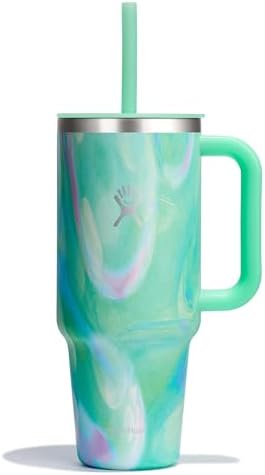 Hydro Flask 40 Oz Travel Tumbler with Handle, Lid and Straw - Insulated Stainless Steel in 40 Oz Jelly Green