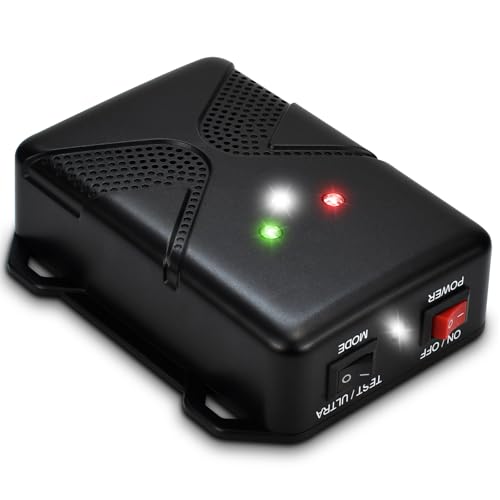 Ultrasonic Rodent Repellent for Car Engine - Battery Powered Under Hood Animal Repeller with Flashing Strobe Light, Keeps Rats and Mice Away from Vehicle, Automobile, Truck, Garage, Attic, Pack of 2