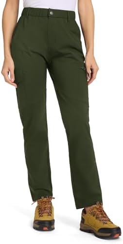 TBMPOY Women's Hiking Cargo Pants Lightweight Water Resistant Quick Dry Fishing Camping Travel Work Pant with 6 Pockets