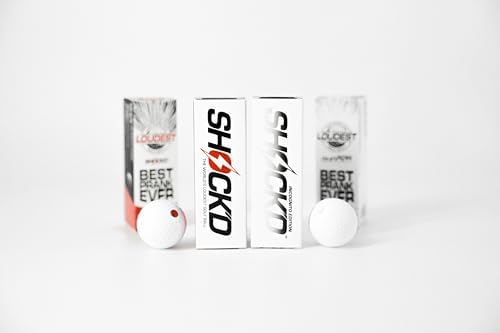 SHOCK'D GOLF BALLS - The World's Loudest Golf Ball - Viral Prank Ball (Sleeve of 3, Novelty)
