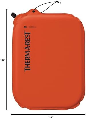 Therm-a-Rest Lite Seat Ultralight Inflatable Seat Cushion, Orange, Polyester, 13 x 16 Inches