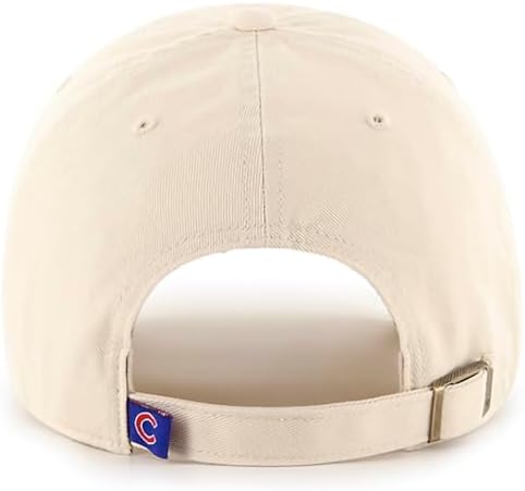 47 Brand MLB Natural Primary Logo Clean Up Adjustable Baseball Cap Hat, Adult One Size Fits All