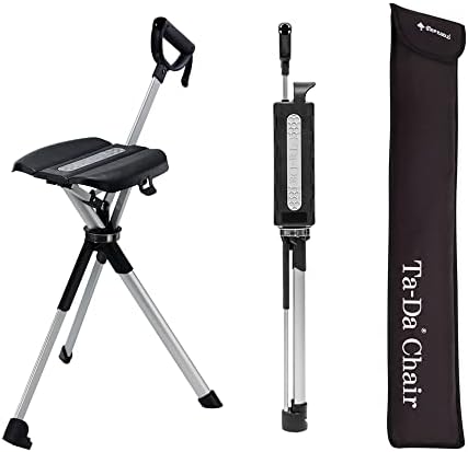 STEP2GOLD Ta-Da Chair Series 2- Portable Walking Stick, Cane with Seat, Foldable Chair, Hiking Stick, for Camping, Hiking, Lightweight Aluminum, Easy Carry, Anti-Slip