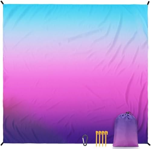 Beach Blanket Waterproof Sandproof Beach Mat 79" X 83" /10'x9'for 2-8 Adults Quick Drying Outdoor Picnic Mat Beach Accessories for Travel, Camping, Hiking