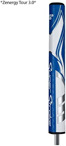 SuperStroke Zenergy Tour 2.0 Golf Putter Grip with No Taper Enhanced SPYNE Technology, New Multi-Zone Texturing and Tech-Port, Blue/White