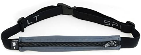 SPIbelt Original Pocket Running Belt for Women Men, Phone Holder for Running, Running Fanny Pack, Holder for Phone, Running Waist Pack, Expandable, Adjustable. Anthracite with Black Zipper
