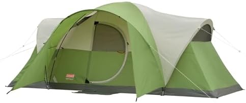 Coleman Montana 8-Person Family Tent with Rainfly, Weatherproof Family Tent Sets Up in 15 Mins, Fits Multiple Airbeds
