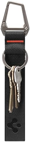 Spigen Life Carabiner Lanyard Keychain Strap for Keys ID Badge Wallet Holder and Everyday Carry Items Wrist Keychain Ring Carabiner - Black