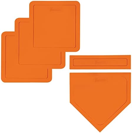 Franklin Sports MLB Throw Down Baseball Bases with Home Plate + Pitcher's Rubber - Backyard Rubber Base Set Perfect for Baseball, Teeball + Kickball