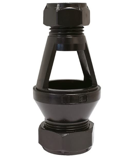 Heatrae Sadia Megaflow HE 15mm x 22mm Tundish (2 Ports, Compression Inlet, Female Iron Pipe Outlet, Plastic Body) 95605838