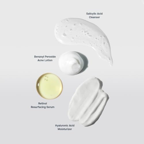 SLMD Skincare by Dr. Pimple popper - 30-Day Acne System - 4-pc Kit - 3 Steps, 2x per Day Full Routine to Treat and Prevent All Stages of Acne