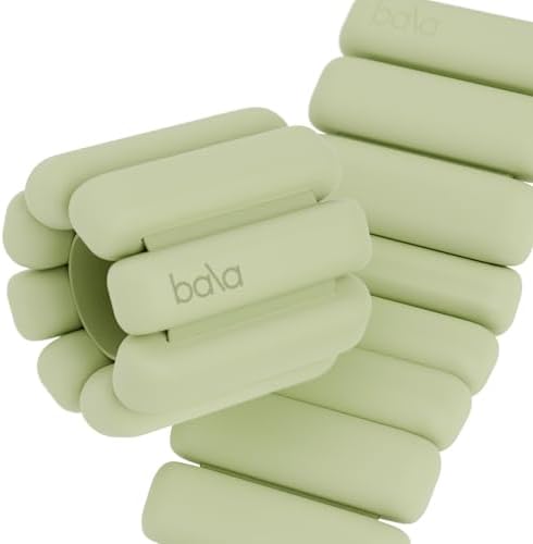 Bala Bangles Wrist & Ankle Weights for Women & Men - Adjustable Silicone Weighted Bracelet Set for Gym, Yoga, Pilates, Cardio & Strength Training - Wearable Arm & Leg Workout Weights