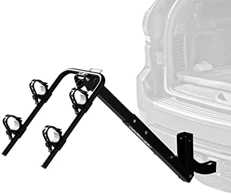 Retrospec Lenox 2-5 - Bike Hitch Rack for Cars, Trucks, SUVs with 2” Hitch | Foldable Steel Frame with Anti-Rattle Adapter, Tie Down Cradles and Straps - Fits Most Frames
