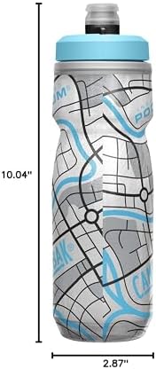 CamelBak Podium Chill Insulated Bike Water Bottle - Easy Squeeze Bottle - Fits Most Bike Cages - 21oz, Grid White