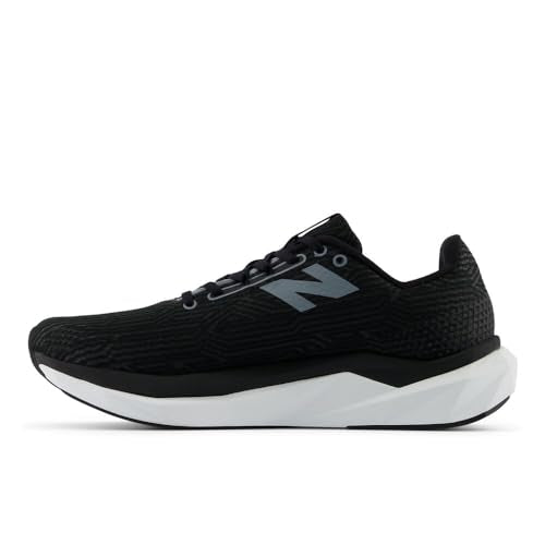 New Balance Men's FuelCell Propel V5 Running Shoe, Black/White/Steel, 11.5 Wide