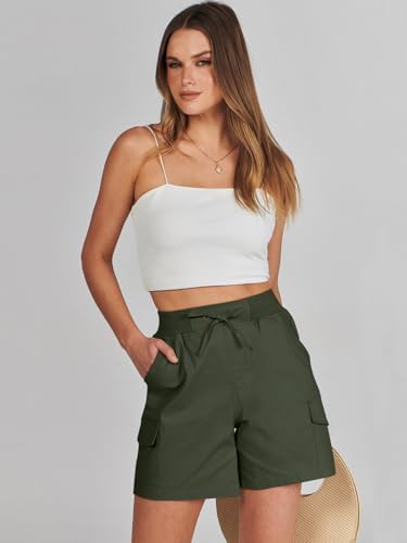 ANRABESS Womens Summer Shorts 2025 Dressy Casual Hiking Cargo Shorts Trendy Outdoor Outfits 6 Pockets