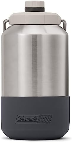 Coleman Pro Heavy-Duty Insulated Gallon Water Jug Leakproof Portable Jug for Rugged Outdoor Use & Jobsites Durable Steel with Anchor Point for Ultimate Portability
