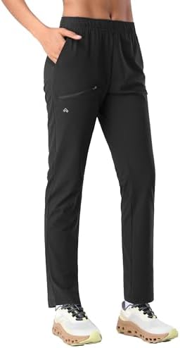 Pioneer Camp Women's Hiking Pants UPF 50+ Elastic Waist Drawstring Ultra-Stretch Lightweight Outdoor Cargo Pants for Travel