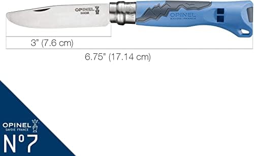 Opinel Outdoor Junior No. 07 Stainless Steel Folding Knife with Safety Rounded Tip, Integrated Whistle, Made in France