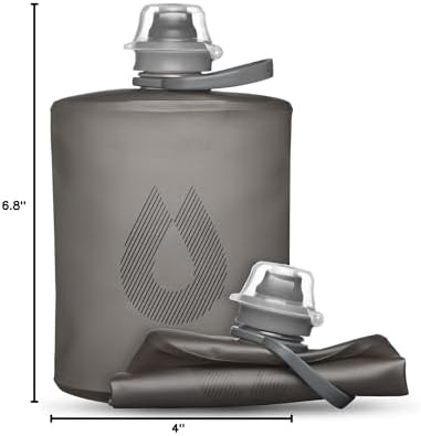 HydraPak Stow - Collapsible Backpacking Water Bottle (350ml, 500ml, 1L) - BPA Free, Ultra Light, Spill-Proof Twist Cap