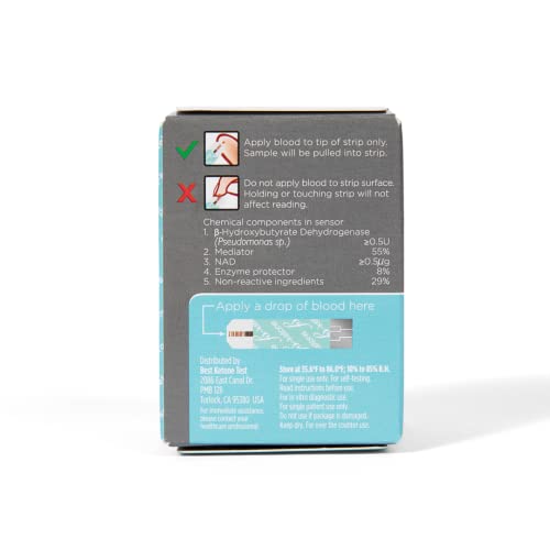 Best Ketone Test | Blood Ketone Test Strips, 50ct | Compatible with BKT Meter and Keto-Mojo Original Bluetooth Meter (TD-4279) NOT for USE with The Keto-MOJO GK+ Meter