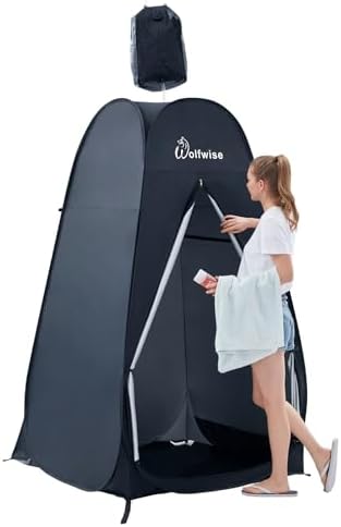 WolfWise 6.6FT Portable Pop Up Shower Privacy Tent Spacious Dressing Changing Room for Toilet Camping Biking Beach