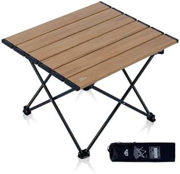 iClimb Ultralight Compact Camping Folding Table with Carry Bag (Nature- S)