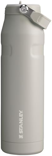 Stanley IceFlow Flip Straw 2.0 Water Bottle 36 OZ | Built-In Straw with Larger Opening | Lightweight & Leak-Resistant | Insulated Stainless Steel | BPA-Free | Ash