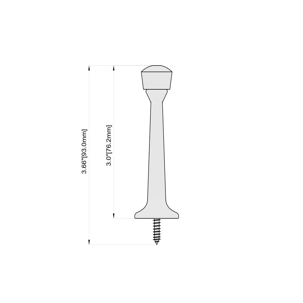 HOME MASTER HARDWARE 12-Pack Heavy Duty Solid Rigid Door Stop - 3" Door Stopper with Matte Black Finish and Plastics Tip for Wall and Door Protection