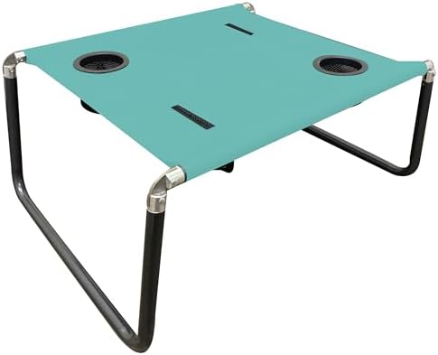 Neso Portable Beach Table with Cup Holders, Cell Phone Pockets, Lightweight for Picnics and Parks (Seafoam)