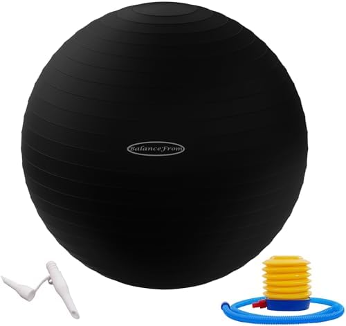 Anti-Burst and Slip Resistant Exercise Ball - Yoga, Fitness, Birthing Ball With Quick Pump, 2,000-Pound Capacity, Multiple Colors and Sizes