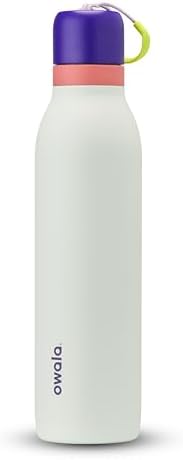 FreeSip Twist Insulated Stainless Steel Water Bottle with Straw for Sports and Travel, BPA-Free, 24-oz, Purple/Green (Minty Horizons)