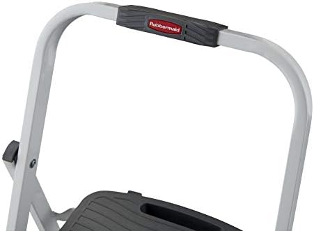 Rubbermaid 3-Step Steel Ladder, Folding Step Stool with Hand Grip and Non-Slip Feet, White, Tested to ANSI US Safety Standards, No Assembly Required (Amazon Exclusive)