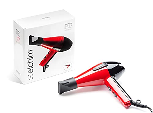 ELCHIM 2001 High Pressure Professional Hair Dryer - Red/Black , 1 Count (Pack of 1)