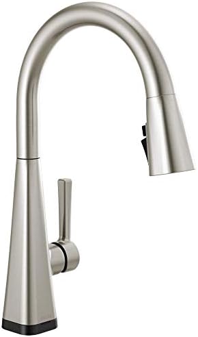 Delta Faucet Lenta Touch Kitchen Faucet Brushed Nickel, Kitchen Sink Faucets with Pull Down Sprayer, Touch2O Technology, SpotShield Stainless 19802TZ-SP-DST