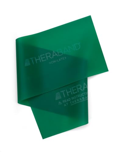 THERABAND Resistance Band 25 Yard Roll, Heavy Green Non-Latex Professional Elastic Bands For Upper & Lower Body Exercise Workouts, Physical Therapy, Pilates, Rehab, Dispenser Box, Level 4